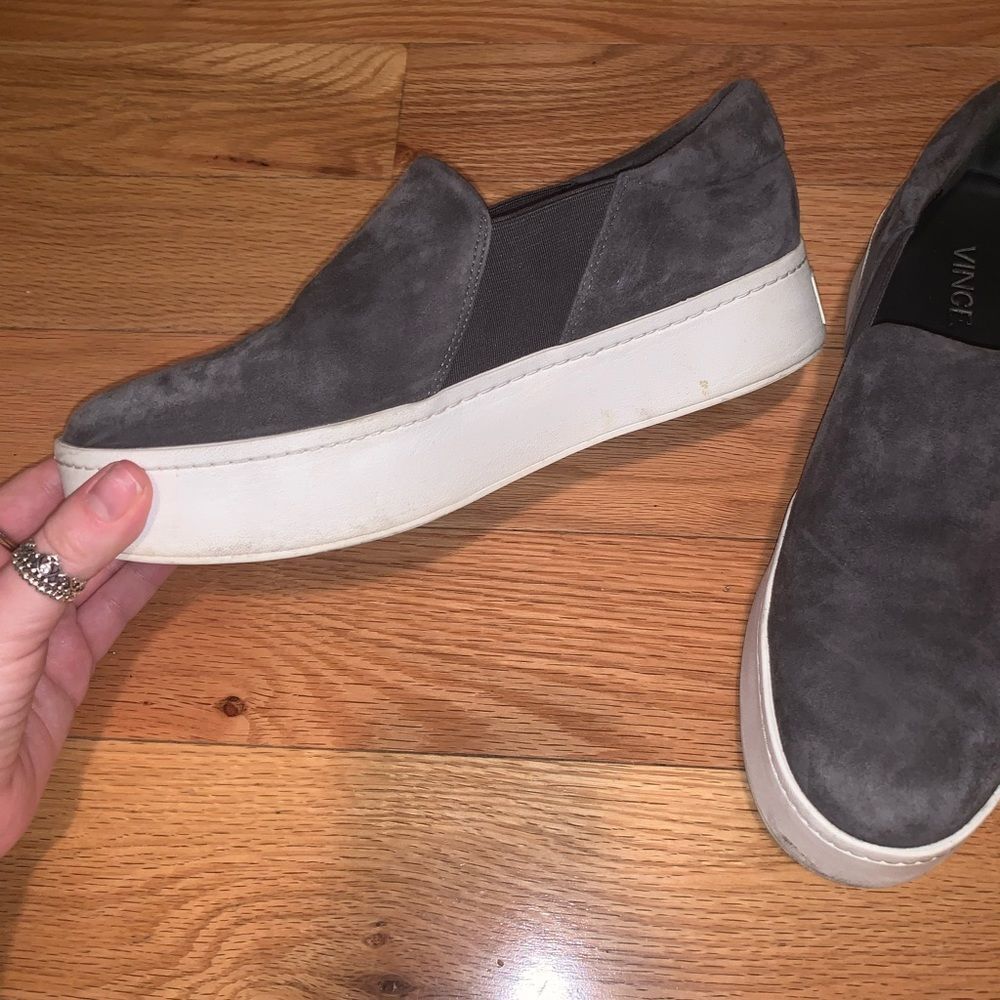 Vince warren suede platform slip on sneakers 7.5